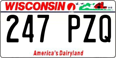 WI license plate 247PZQ