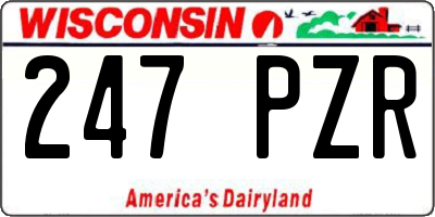 WI license plate 247PZR