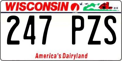 WI license plate 247PZS