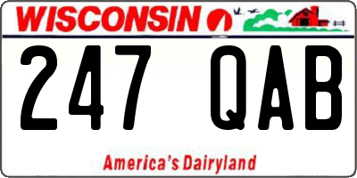 WI license plate 247QAB