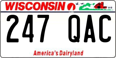 WI license plate 247QAC