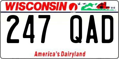 WI license plate 247QAD
