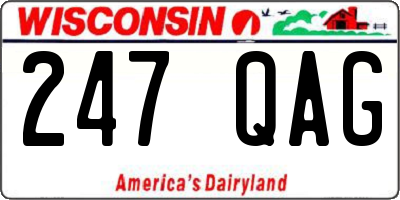 WI license plate 247QAG