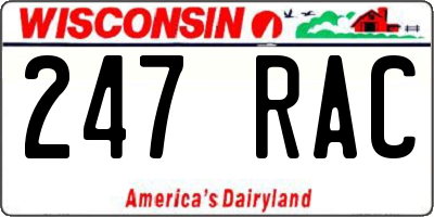 WI license plate 247RAC