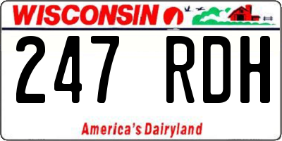WI license plate 247RDH