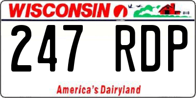 WI license plate 247RDP
