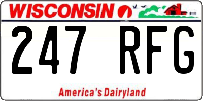 WI license plate 247RFG
