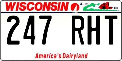 WI license plate 247RHT