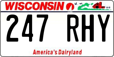 WI license plate 247RHY