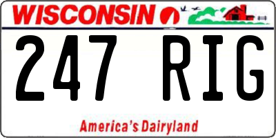 WI license plate 247RIG