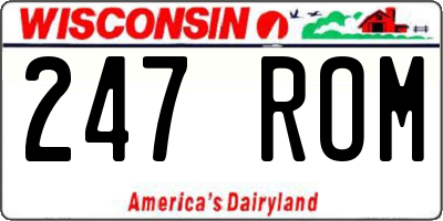 WI license plate 247ROM