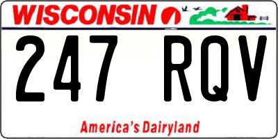 WI license plate 247RQV