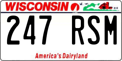 WI license plate 247RSM