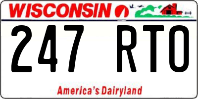 WI license plate 247RTO