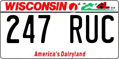WI license plate 247RUC