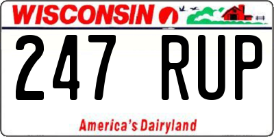 WI license plate 247RUP