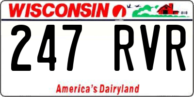 WI license plate 247RVR