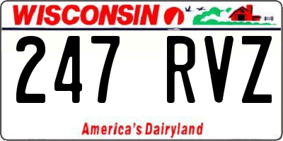 WI license plate 247RVZ