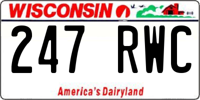 WI license plate 247RWC