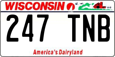 WI license plate 247TNB