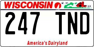WI license plate 247TND