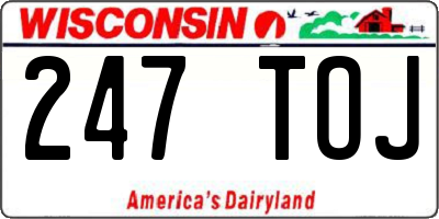 WI license plate 247TOJ