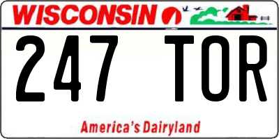 WI license plate 247TOR