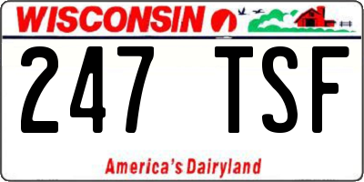 WI license plate 247TSF