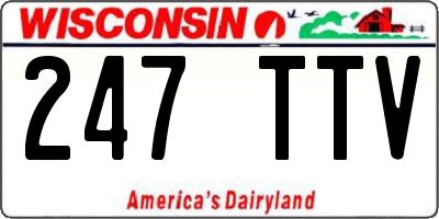 WI license plate 247TTV