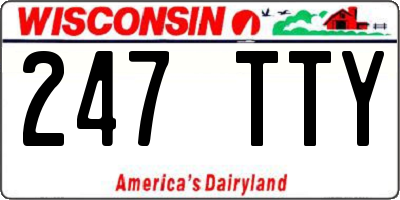 WI license plate 247TTY