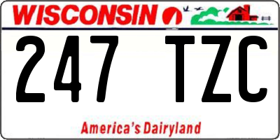 WI license plate 247TZC