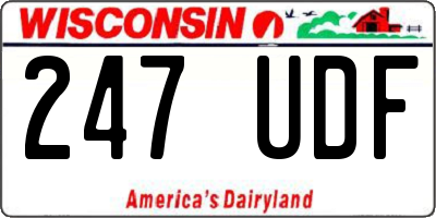 WI license plate 247UDF