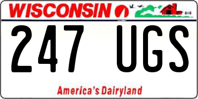 WI license plate 247UGS