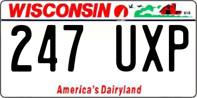 WI license plate 247UXP
