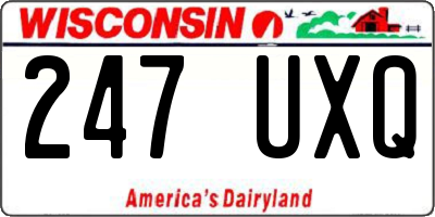 WI license plate 247UXQ