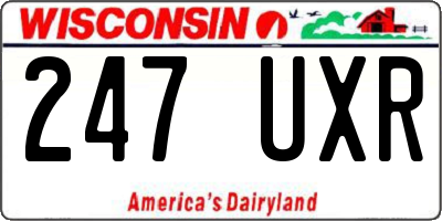 WI license plate 247UXR