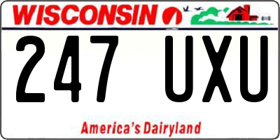 WI license plate 247UXU