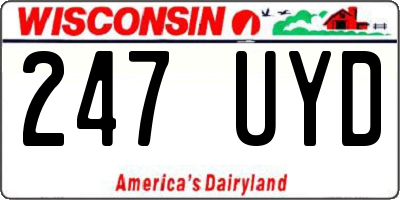 WI license plate 247UYD
