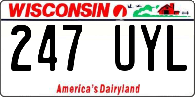 WI license plate 247UYL