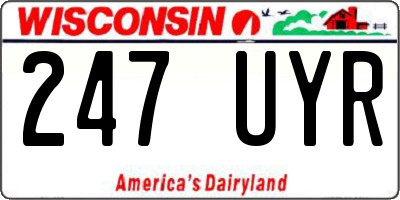 WI license plate 247UYR