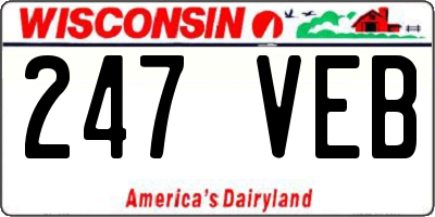 WI license plate 247VEB