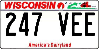 WI license plate 247VEE