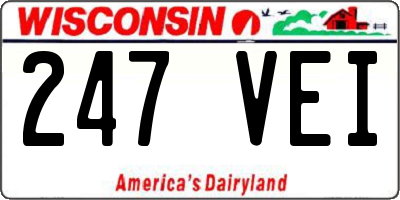 WI license plate 247VEI