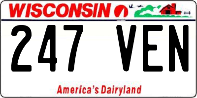 WI license plate 247VEN