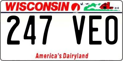 WI license plate 247VEO