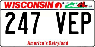WI license plate 247VEP