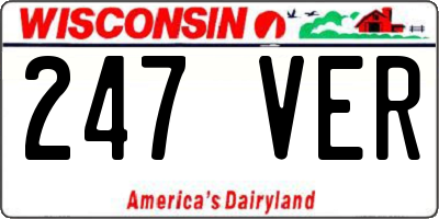 WI license plate 247VER