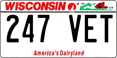WI license plate 247VET