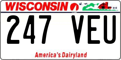 WI license plate 247VEU