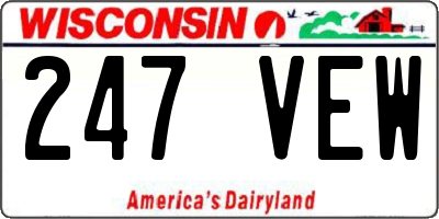 WI license plate 247VEW